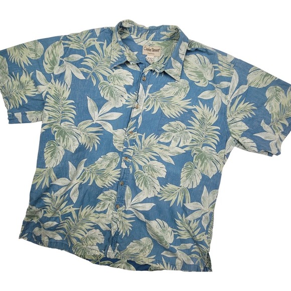 Cooke Street Other - Cooke Street Honolulu  Mens Hawaian Shirt Xl Blue Green Floral Print Beachwear